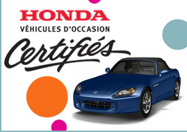 Honda véhicules d'occasion certifiés